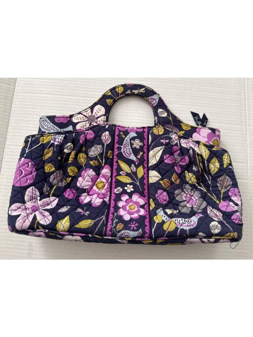 Very Bradley Tote in Floral Nightingale Lavender Purple Blue 9X13